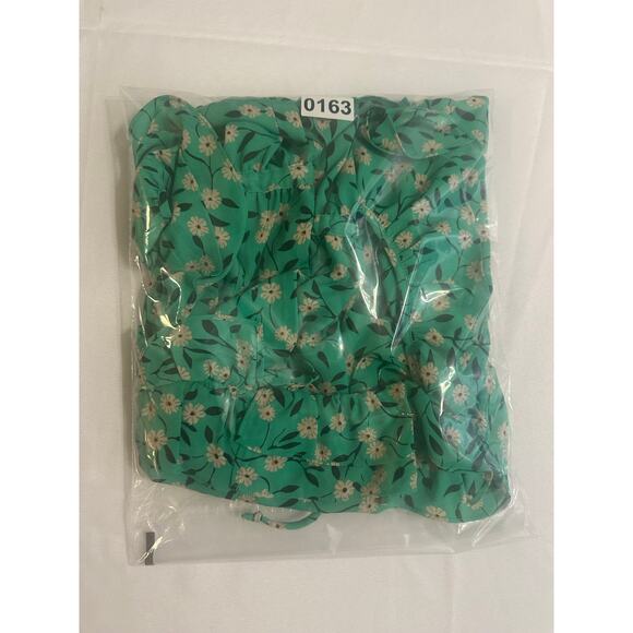 Cabi Green Floral Ruffle Blouse – Size S, Daisy Print with Waist Tie - Picture 10 of 10